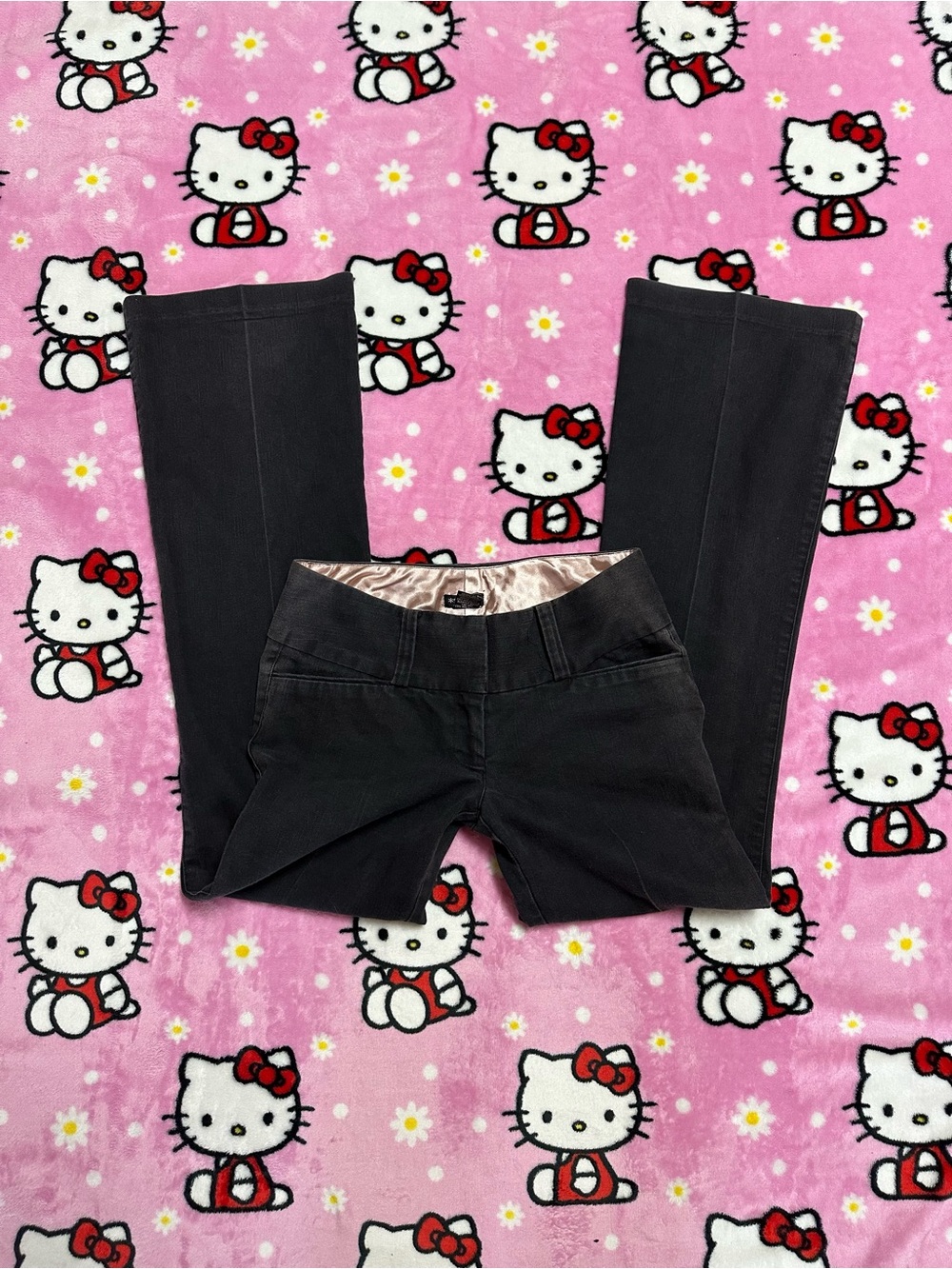 Stoosh Black Low Rise Bootcut Pants